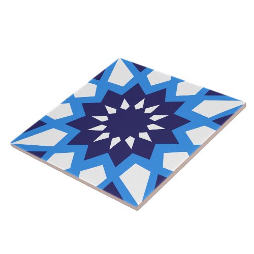 Moroccan Blue And White Pattern Ceramic Tile