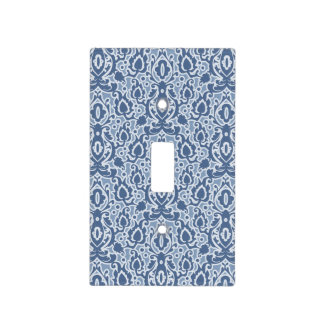 Moroccan Blue Gray Casbah Damask Light Switch Cover
