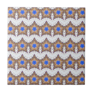 moroccan blue stars and white rows tile