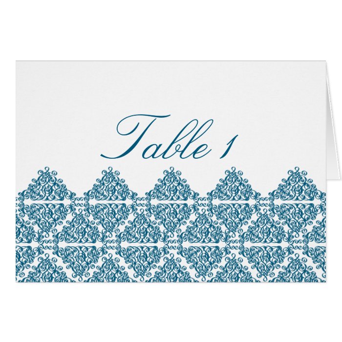 Moroccan Blue Table Number Card