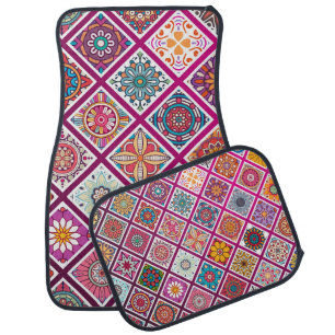 Moroccan Bohemian Mandala Tiles Car Floor Mat