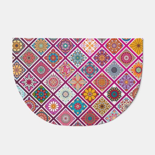 Moroccan Bohemian Mandala Tiles Doormat