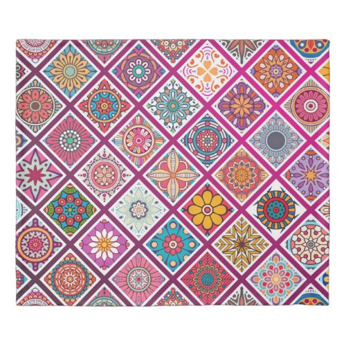 Moroccan Bohemian Mandala Tiles Duvet Cover