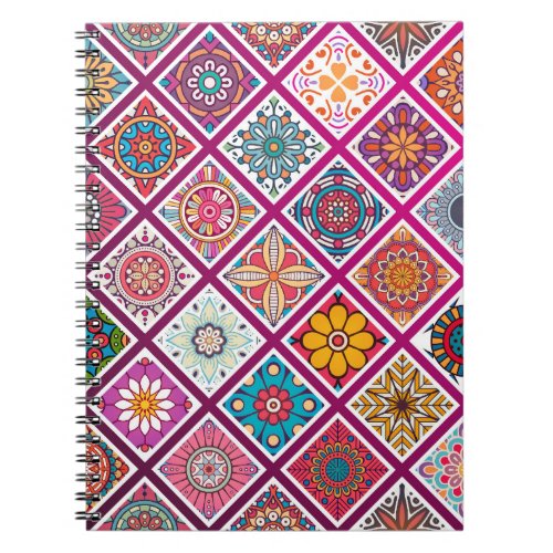 Moroccan Bohemian Mandala Tiles Notebook