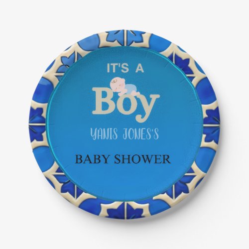 Moroccan Boy Baby Shower Paper Plates