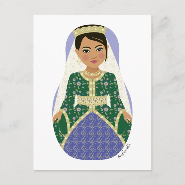 Moroccan Bride Matryoshka Postcard (Front)