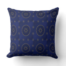 Moroccan Celestial Gold Star Throw Pillow
