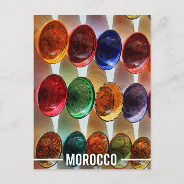 Moroccan Ceramic Plates Postcard (Front)