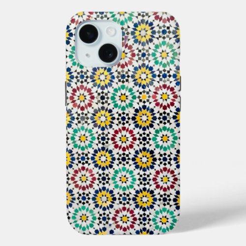 Moroccan Ceramic Zellije iPhone 15 Case
