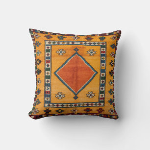 Moroccan Charm" Yellow Kilim Pillows: Throw Pillow