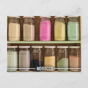 Moroccan Color Pigments In The Souks Of Marrakesh Postcard