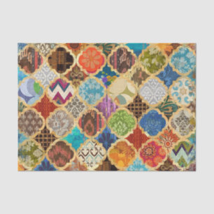 Moroccan Colorful Gold Cool Pattern Decoupage Tissue Paper