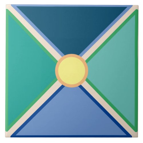 Moroccan colours cross and circle ceramic tile