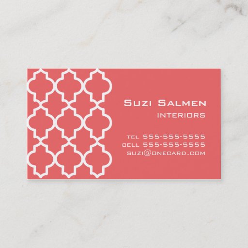 Customizable Moroccan Coral Dreams Business Card