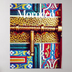 Moroccan door Retro Style Morocco Photography Poster