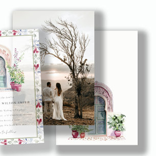 Moroccan Doorway Watercolor Photo Base for Vellum Invitation