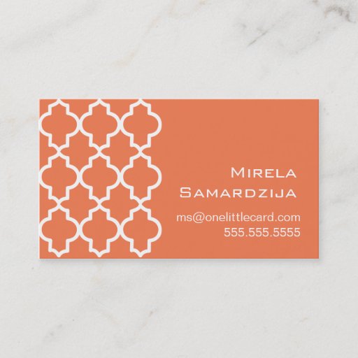 Customizable Moroccan Dreams Coral Rose Business Card