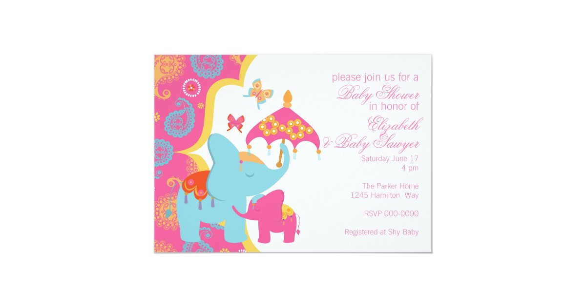 Moroccan Elephant Baby Shower Invitation Zazzle Com