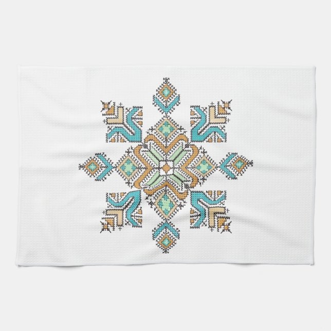 Moroccan Embroidery Star Kitchen Towel (Horizontal)