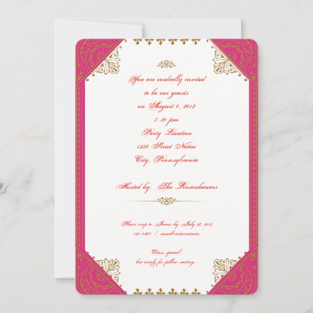 Moroccan Ethnic Theme Birthday Invitation (Front)