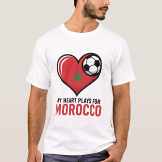 Moroccan Flag Football Passion Design T-Shirt