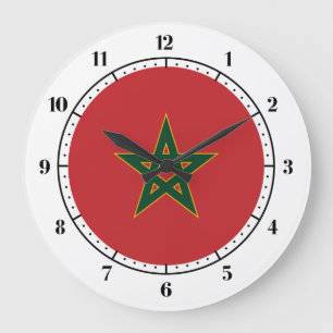 Moroccan flag large clock