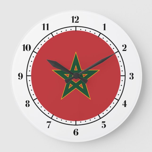 Moroccan flag large clock (Front)