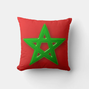 Moroccan Flag National Patriot Kingdom Of Morocco Throw Pillow