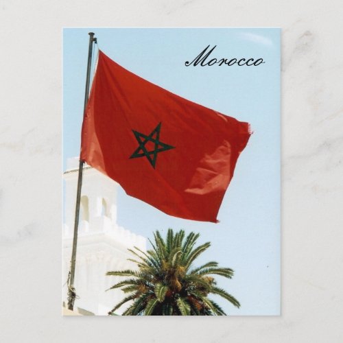 moroccan flag postcard