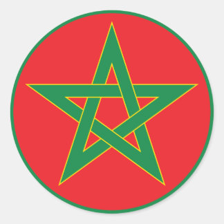 Moroccan Flag Round Sticker. Classic Round Sticker