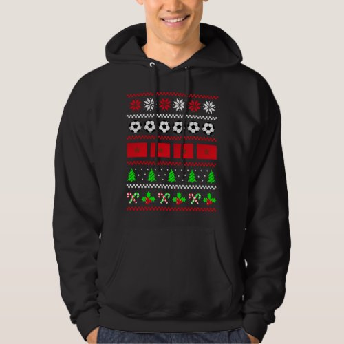 Moroccan Flag Soccer Ugly Christmas Sweater Morocc