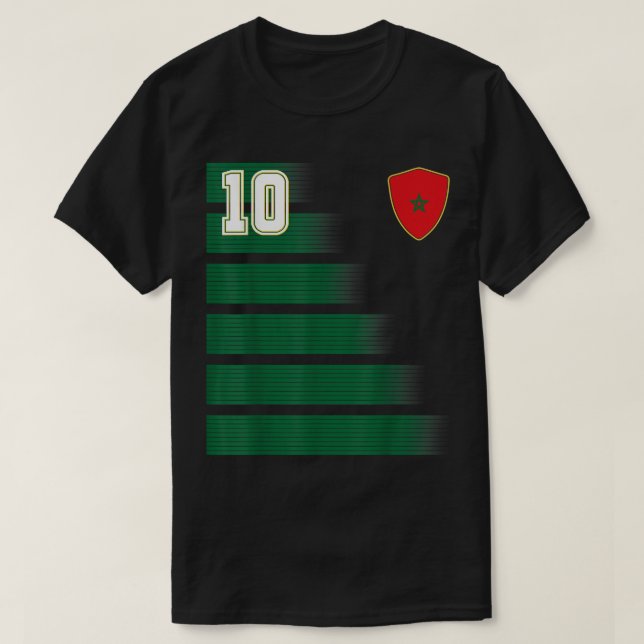 Moroccan Football Morocco Soccer Jersey Retro 10 M T-Shirt (Design Front)