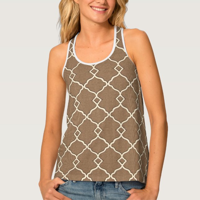 Moroccan Geometric Design all-over Tank Top (Front)