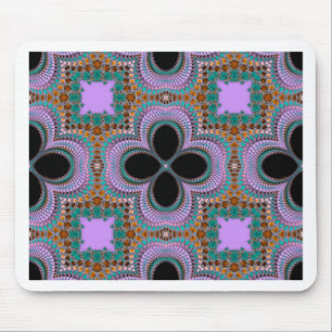Moroccan Geometric Floral Pattern Mouse Pad
