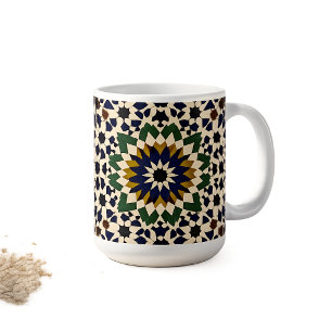 Moroccan Geometric Mosaic Pattern Ceramic Coffee M Mug