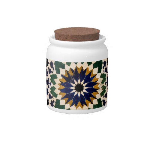 Moroccan Geometric Pattern Ceramic Storage Jar | I