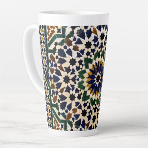 Moroccan Geometric Pattern Ceramic Storage Jar I Latte Mug