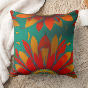 Orange and hotsell teal outdoor pillows