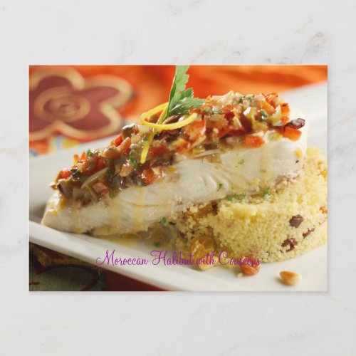 Moroccan Halibut with Couscous Postcard