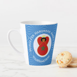 Moroccan Hanukkah Angel Flag Personalized  Latte Mug