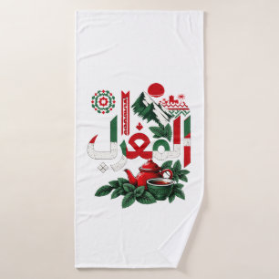 Moroccan Heritage Keychain   Morocco Art Key Ring Bath Towel Set