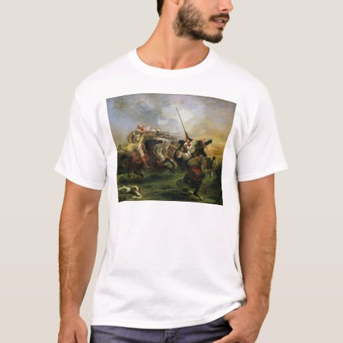 Moroccan horsemen in military action 1832 T_Shirt
