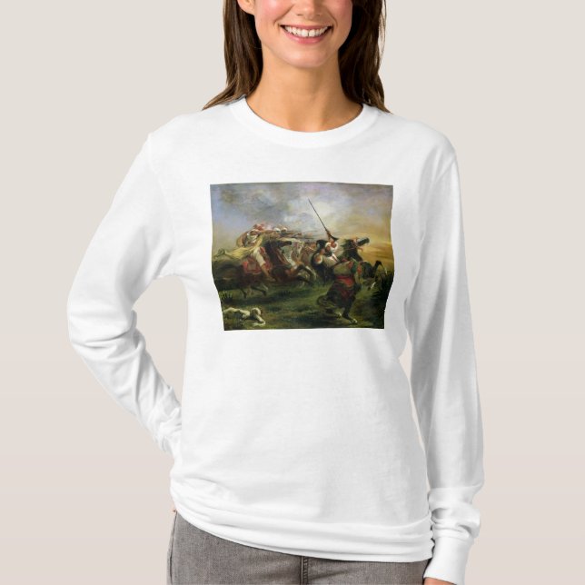 Moroccan horsemen in military action, 1832 T-Shirt (Front)