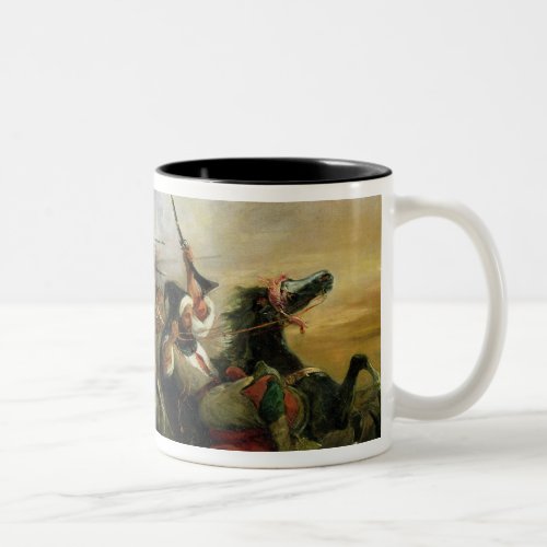 Moroccan horsemen in military action 1832 Two_Tone coffee mug