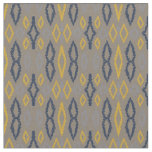 Moroccan Ikat Blue Yellow Gray Pattern  Fabric