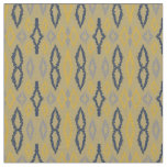 Moroccan Ikat Blue Yellow Rustic Pattern  Fabric