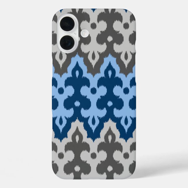 Moroccan Ikat Damask, Blue and Gray / Grey Case-Mate iPhone Case (Back)