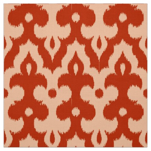 Moroccan Ikat Damask Pattern Mandarin Orange Fabric