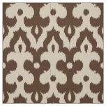 Moroccan Ikat Damask Pattern, Taupe and Beige Fabric