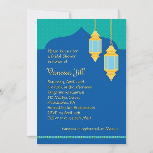 Moroccan Lantern Bridal Shower Invitation